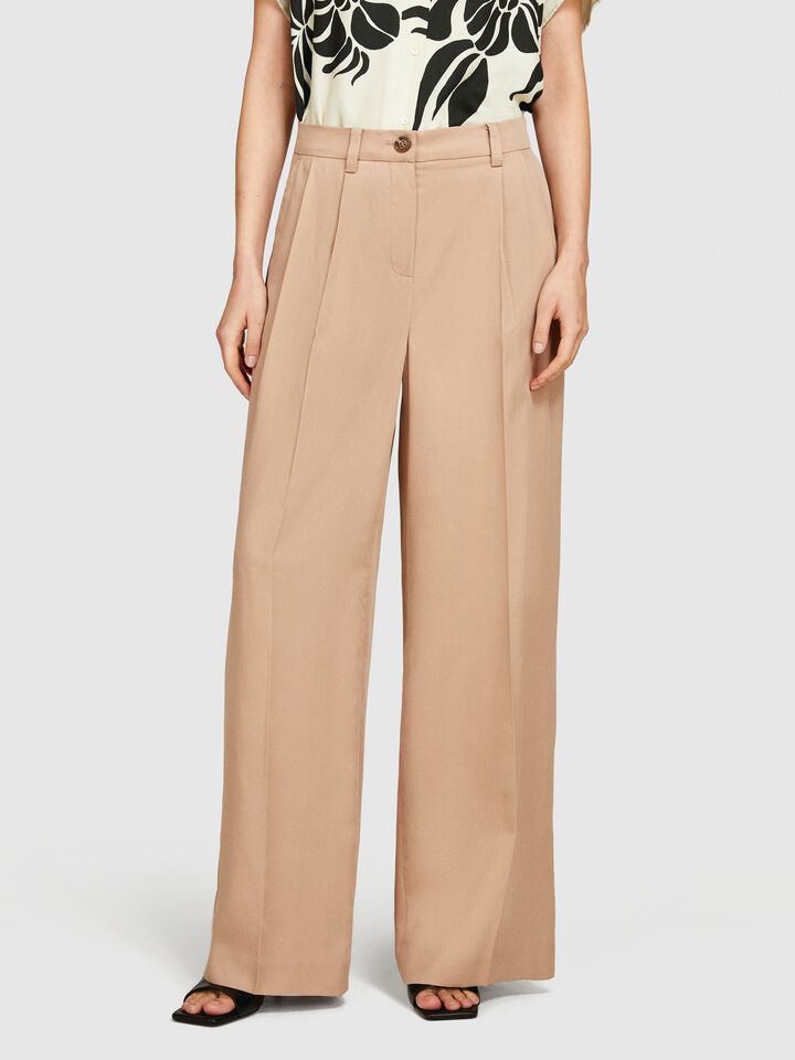 Low-waisted flare trousers - women's flared trousers - Beige | Sisley image number 4